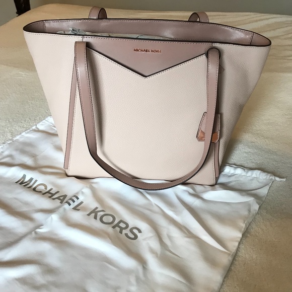 Michael Kors Handbags - ⭐️Host Pick⭐️ MK Large Whitney Leather Tote - soft pink/fawn, Brand New